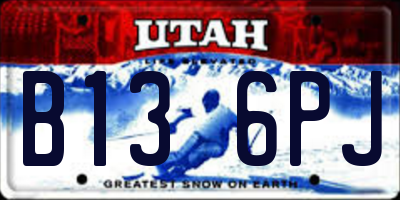 UT license plate B136PJ