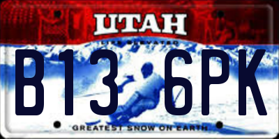 UT license plate B136PK