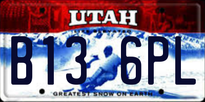 UT license plate B136PL