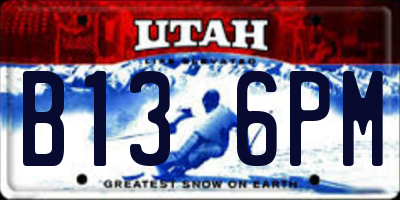 UT license plate B136PM