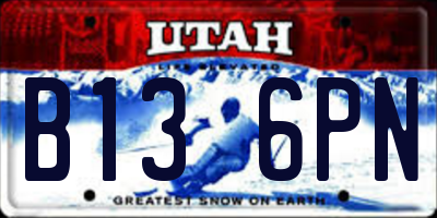 UT license plate B136PN