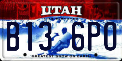 UT license plate B136PO