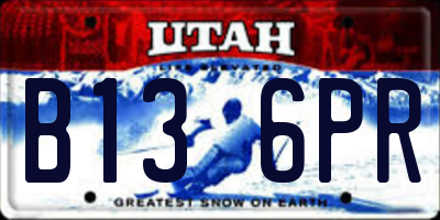 UT license plate B136PR