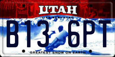 UT license plate B136PT