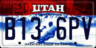 UT license plate B136PV