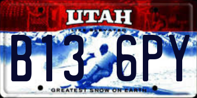 UT license plate B136PY
