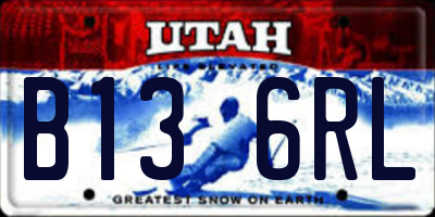 UT license plate B136RL