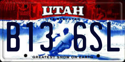 UT license plate B136SL