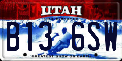 UT license plate B136SW
