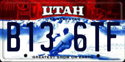 UT license plate B136TF