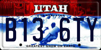 UT license plate B136TY
