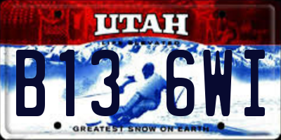 UT license plate B136WI