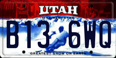 UT license plate B136WQ