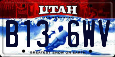 UT license plate B136WV