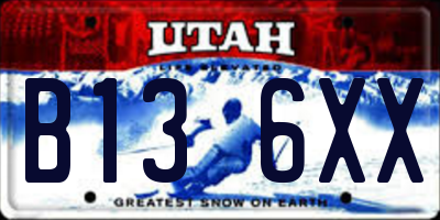 UT license plate B136XX