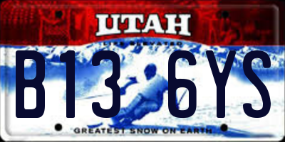 UT license plate B136YS