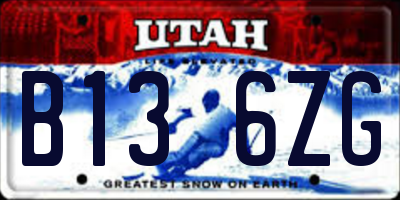 UT license plate B136ZG
