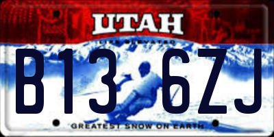 UT license plate B136ZJ