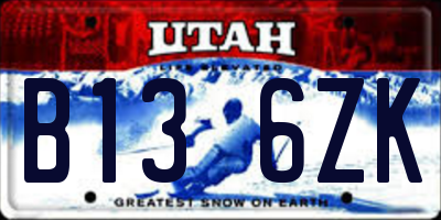 UT license plate B136ZK