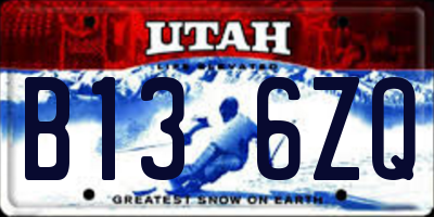 UT license plate B136ZQ