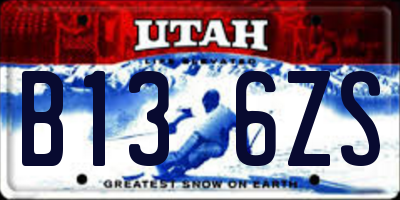 UT license plate B136ZS