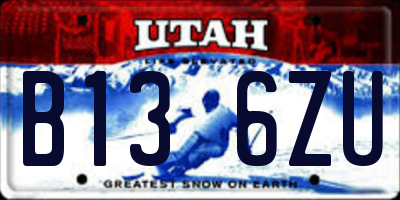 UT license plate B136ZU