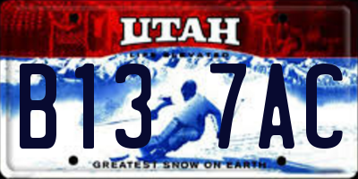 UT license plate B137AC