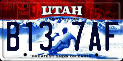 UT license plate B137AF
