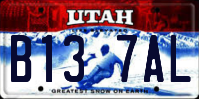 UT license plate B137AL