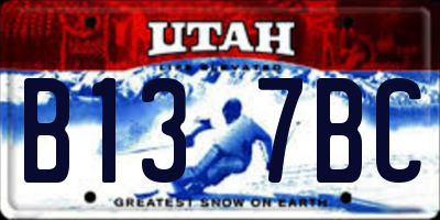 UT license plate B137BC
