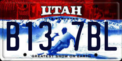 UT license plate B137BL