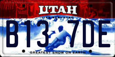 UT license plate B137DE