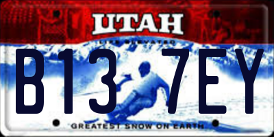 UT license plate B137EY