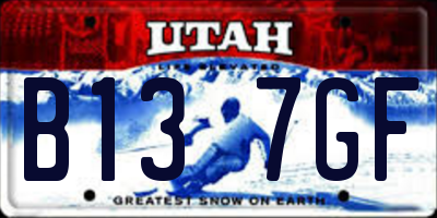 UT license plate B137GF