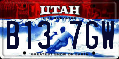 UT license plate B137GW