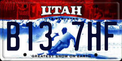 UT license plate B137HF