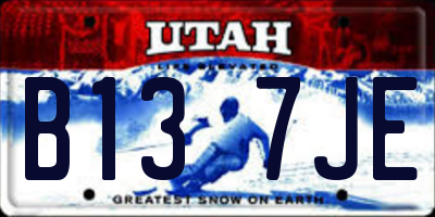 UT license plate B137JE