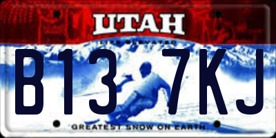 UT license plate B137KJ