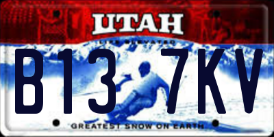 UT license plate B137KV