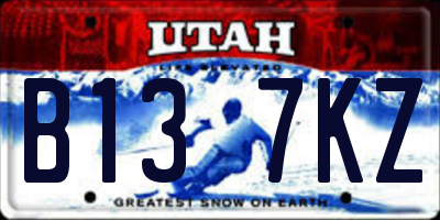 UT license plate B137KZ