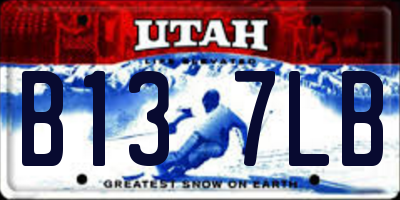 UT license plate B137LB