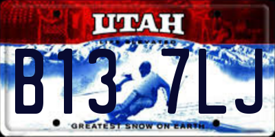 UT license plate B137LJ