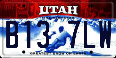 UT license plate B137LW