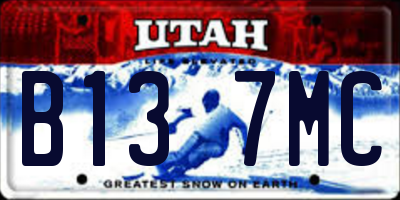 UT license plate B137MC