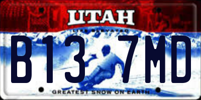 UT license plate B137MD