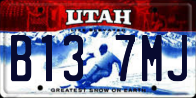 UT license plate B137MJ