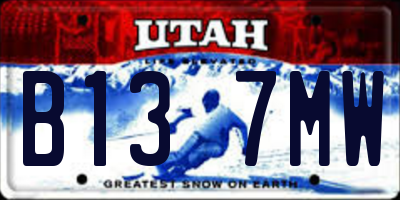 UT license plate B137MW