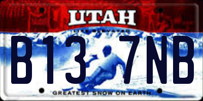UT license plate B137NB