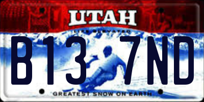 UT license plate B137ND