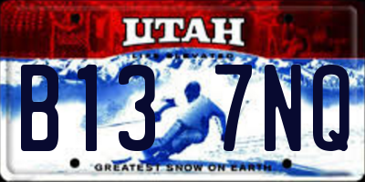 UT license plate B137NQ